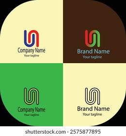 Advanced effective logo design with different designs of the same shape For business company. 100% vector file. Color editable.