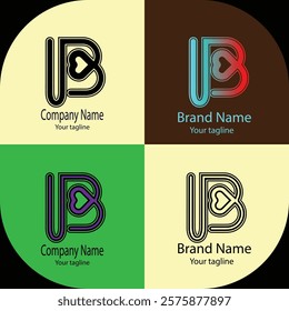 Advanced effective logo design with different designs of the same shape For business company. 100% vector file. Color editable.