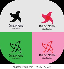 Advanced effective logo design with different designs of the same shape For business company. 100% vector file. Color editable.