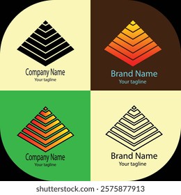 Advanced effective logo design with different designs of the same shape For business company. 100% vector file. Color editable.