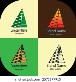 Advanced effective logo design with different designs of the same shape For business company. 100% vector file. Color editable.