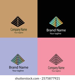 Advanced effective logo design with different designs of the same shape For business company. 100% vector file. Color editable.