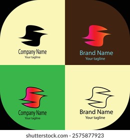 Advanced effective logo design with different designs of the same shape For business company. 100% vector file. Color editable.