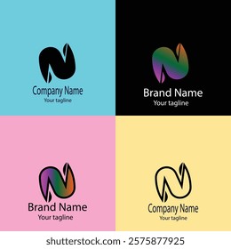 Advanced effective logo design with different designs of the same shape For business company. 100% vector file. Color editable.