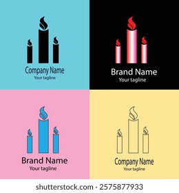 Advanced effective logo design with different designs of the same shape For business company. 100% vector file. Color editable.