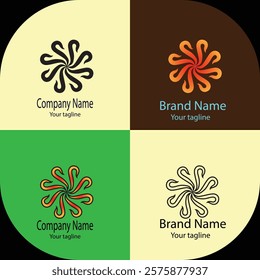 Advanced effective logo design with different designs of the same shape For business company. 100% vector file. Color editable.