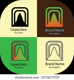 Advanced effective logo design with different designs of the same shape For business company. 100% vector file. Color editable.