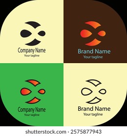 Advanced effective logo design with different designs of the same shape For business company. 100% vector file. Color editable.