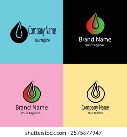 Advanced effective logo design with different designs of the same shape For business company. 100% vector file. Color editable.