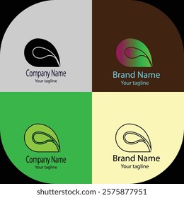 Advanced effective logo design with different designs of the same shape For business company. 100% vector file. Color editable.