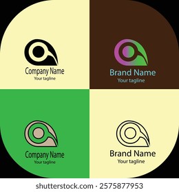 Advanced effective logo design with different designs of the same shape For business company. 100% vector file. Color editable.