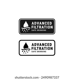 Advanced filtration label or advanced filtration sign vector isolated. Best Advanced filtration label vector for product packaging design element. Advanced filtration label sign