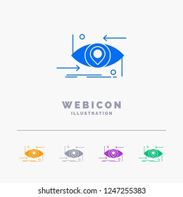 Advanced, future, gen, science, technology, eye 5 Color Glyph Web Icon Template isolated on white. Vector illustration