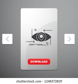 Advanced, future, gen, science, technology, eye Glyph Icon in Carousal Pagination Slider Design & Red Download Button