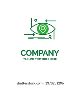 Advanced, future, gen, science, technology, eye Flat Business Logo template. Creative Green Brand Name Design.