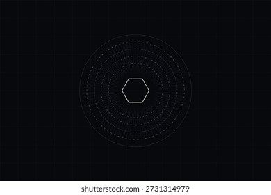 An advanced futuristic UI element depicting an iris scan for eye recognition, representing high-tech security and identification.