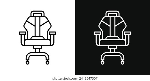 Advanced Gaming Chair and Comfort Icons. Linear Modern Design and Gamer Seating Symbols.