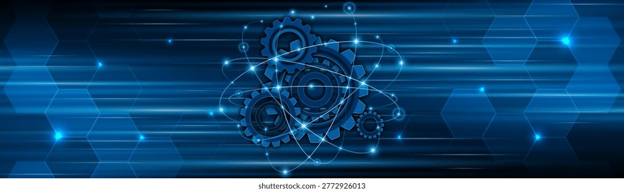 Advanced gear mechanism design with global connectivity. Concepts of automation, intelligent engineering, and interconnected systems.
