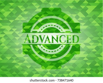 Advanced green mosaic emblem