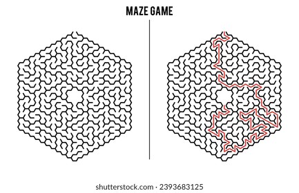 Advanced Hexagonal Maze Puzzle Game And Solution	