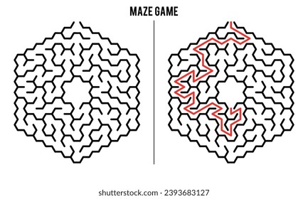 Advanced Hexagonal Maze Puzzle Game And Solution	