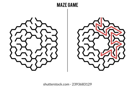 Advanced Hexagonal Maze Puzzle Game And Solution	