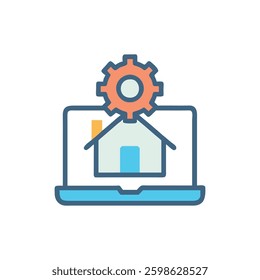 An advanced icon illustrating management software for property.