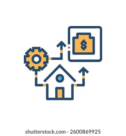 An advanced icon illustrating property development strategy.
