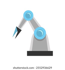 O avançado braço robótico industrial. Símbolos tecnológicos industriais. Ilustração de stock vetorial sobre fundo branco.