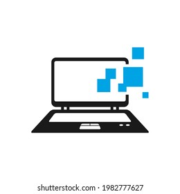 advanced laptop technology logo design