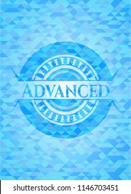 Advanced light blue mosaic emblem
