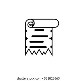 Advanced manuscript paper with ragged end . Document symbol vector illustration for web, mobile and infographics