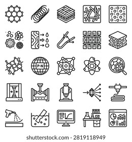 Advanced Materials Engineering icon set