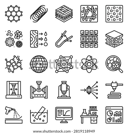 Advanced Materials Engineering icon set