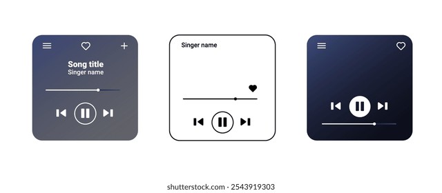 Advanced music player interface with digital playback options, including rewind, stop, and album display. Perfect for enhancing audio experience on mobile.
