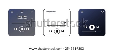 Advanced music player interface with digital playback options, including rewind, stop, and album display. Perfect for enhancing audio experience on mobile.