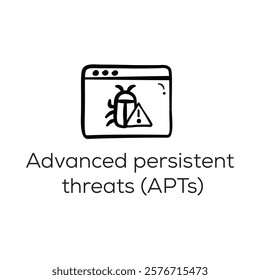 Advanced Persistent Threats Icon – Monitor with Bug Representing Targeted Cyber Attacks