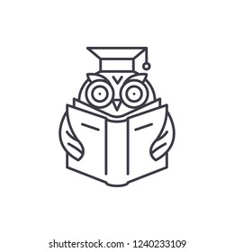 Advanced reading line icon concept. Advanced reading vector linear illustration, symbol, sign