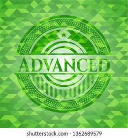 Advanced realistic green mosaic emblem