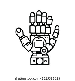 Advanced Robotic Hand – Representation of Artificial Intelligence and Mechanical Engineering Vector Illustration