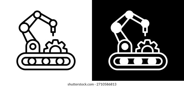 Advanced Robotics Icon whiteblack Vector Illustration