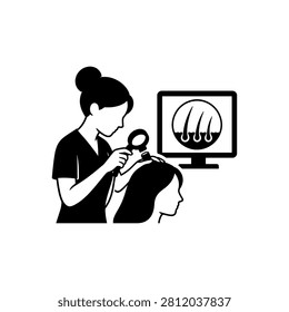 Advanced Scalp Analysis Icon Icon Isolated On White Background
