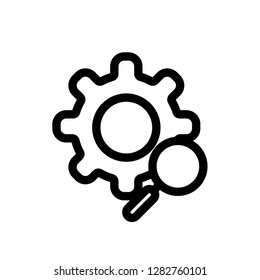 Advanced Search Gear Outline Favorite Icon Vector