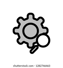 advanced search setting gear two color favorite icon vector