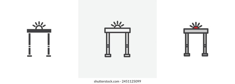 Advanced Security Metal Detectors Icon Set for Airports and Public Buildings