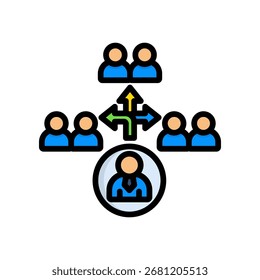 Advanced Segmentation Icon Lineal Color Vector Illustration