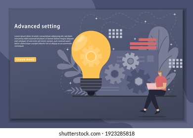 Advanced setting concept landing page illustration. Change the setting, setting image. Can use for web landing page template, banner, presentation, social, poster, and, promotion