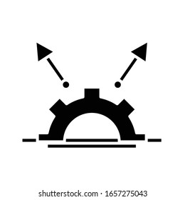 Configuración avanzada icono negro, ilustración conceptual, símbolo plano vectorial, signo de glifo.