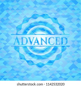 Advanced sky blue mosaic emblem