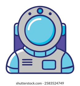 Advanced space suit astronaut icon isolated vector